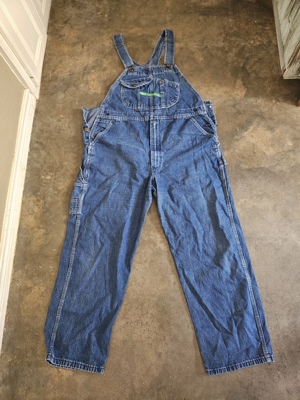 Key Imperial Classic Unisex Women's Blue Denim Overalls Work Pants Size 40 X 30